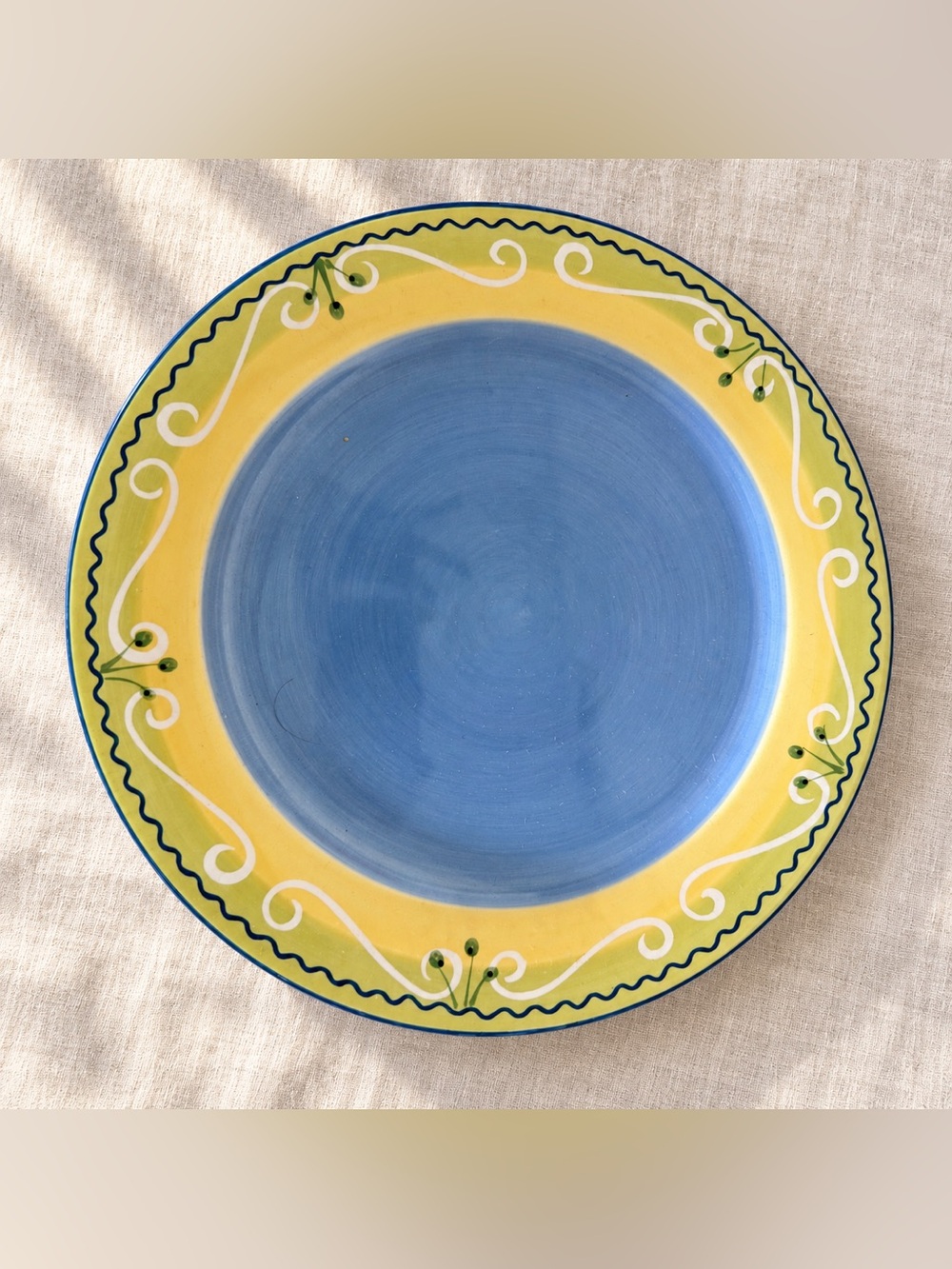 Pfaltzgraff Garden Path Dinner Plates Set of 5 Blue Yellow Green